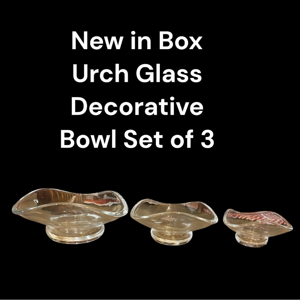 NIB SIN Urch Glass Decorative Bows Set - Picture 2 of 13
